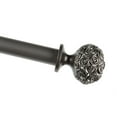 thumbnail image 3 of Exclusive Home Peony 1" Curtain Rod and Coordinating Finial Set, Gunmetal, Adjustable 66"-120", 3 of 8