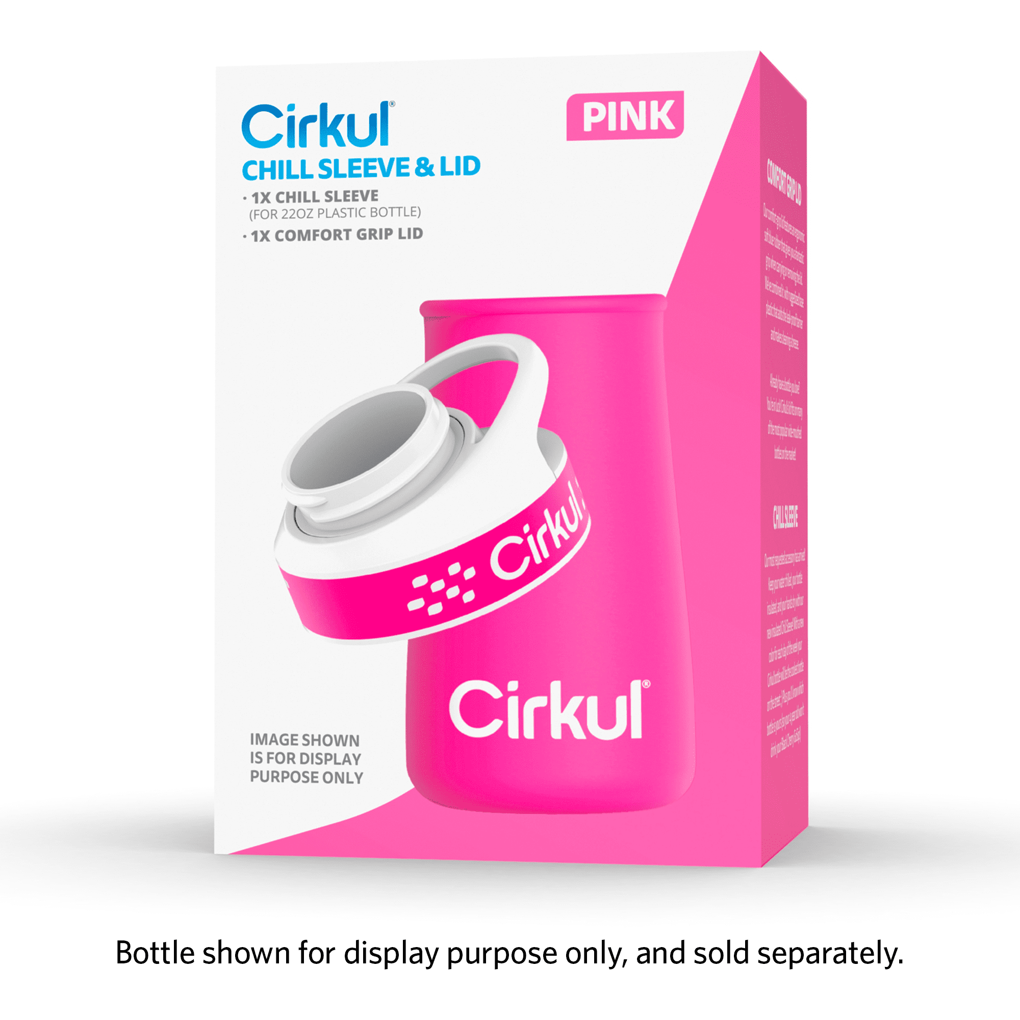 Cirkul 22 OZ Plastic Bottle with Blue Lid & Pink Chill Sleeve BRAND NEW!