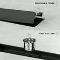 thumbnail image 2 of 24 inch Linear Shower Drain with Removable Square Hole Panel by Using Matte Black 304 Stainless Steel Process, Linear Drain Equipped with Adjustable Feet and Hair Strainer, 2 of 10
