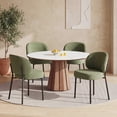 thumbnail image 5 of Set of 2 Upholstered Modern Dining Chairs, Mid Century Kitchen Chairs with Curved Backrest and Metal Legs for Dining Room, Living Room, Green, 5 of 14