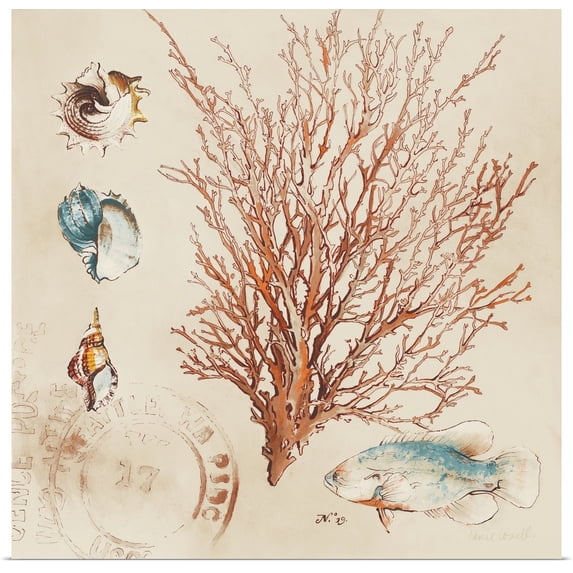 Great BIG Canvas | "Coral Medley II" Art Print - 30x30