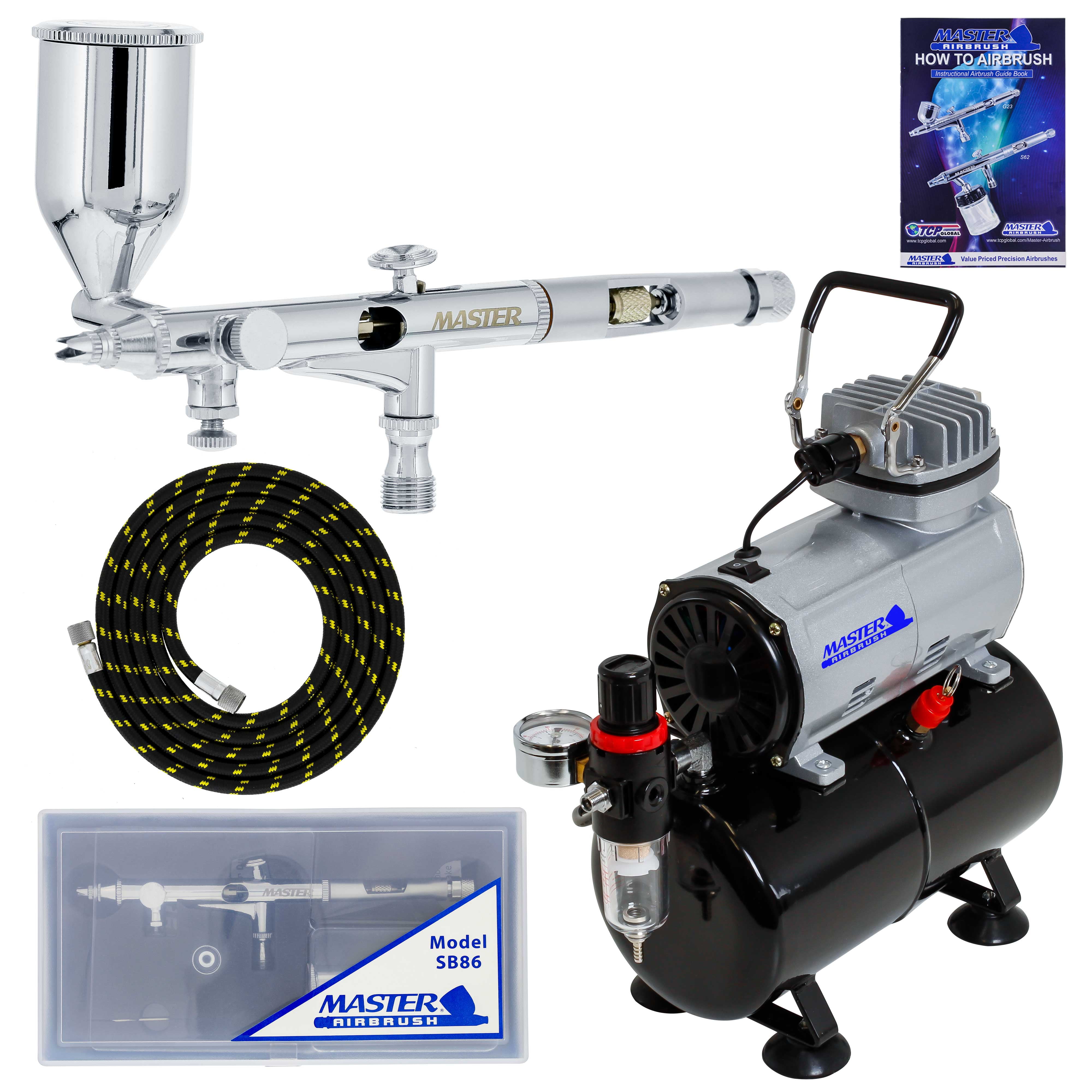 Master Airbrush Model SB86 Airbrushing System with AirBrushDepot TC20T Air Compressor with