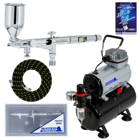 Master Airbrush Model SB86 Airbrushing System with AirBrush-Depot TC-20T Air Compressor with Storage