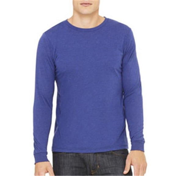 Canvas 3501 Mens Jersey Long-Sleeve T-Shirt - Heather Navy - 2XL