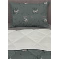thumbnail image 3 of Animals Comforter & Sham Bedding Set, Savannah Zebras Exotic Mammals Rainforest Along Monstera Leaf Silhouettes, 3 pcs Duvet Set Microfiber Filling Quilt, 5 Sizes, Grey Teal and Rose, by Ambesonne, 3 of 4