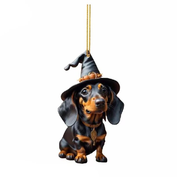 Adornos colgantes de perro de dibujos animados de acrílico, colgantes de perro salchicha, regalos personalizados de Navidad, decoración de fiesta en casa