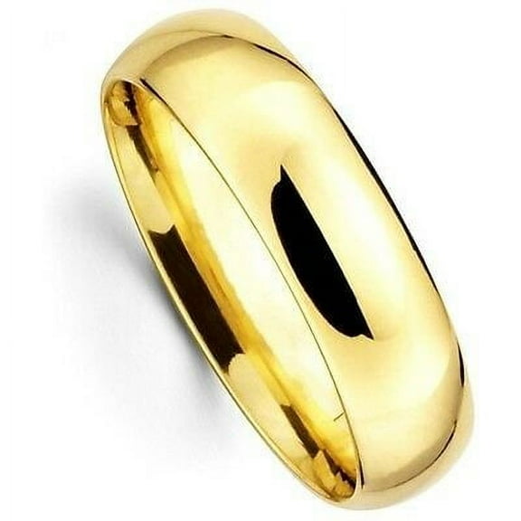 Mens Women Solid 14K Yellow Gold Plain Wedding Ring Band Comfort Fit 6MM Size 10