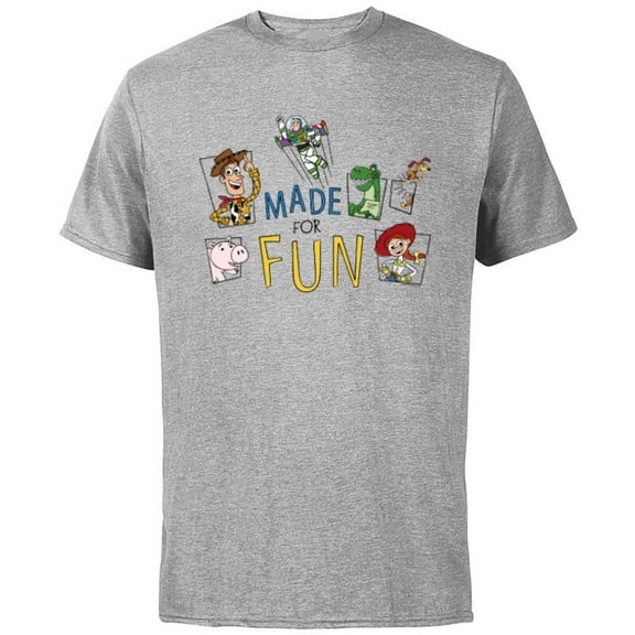 Disney PIXAR Toy Story Crew Made for Fun - Short Sleeve Cotton T-Shirt for Adults - Customized-Charcoal