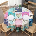 thumbnail image 3 of Pioneer Flower Floral Print Pattern Round Tablecloth 60"x60",Wrinkle Wipeable Table Cloth for Kitchen Dining Room Picnic Patio Party, 3 of 6