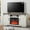 Distressed White, variant on 59" Farmhouse Fireplace Entertainment Center with Storage Cabinets/Adjustable Shelvesï¼Dark Walnut, TV Stand Fireplace with Sliding Barn Door for TVs up to 65"
