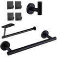 thumbnail image 1 of Juego De Accesorios Para Baño Toallero Soporte Para Papel Higiénico Montado En La Pared Negro SM SunniMix Estante de baño, 1 of 8