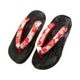 thumbnail image 1 of maskred Sabots Japonais Sandales Geta pour Hommes Femmes à la Mode et Polyvalentes Rouge Rond Taille 37 1Set, 1 of 5