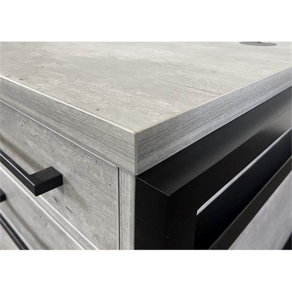 Modern Wood Laminate Double Pedestal Executive Desk Concrete Gray