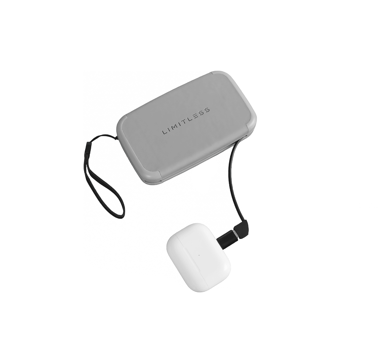 RFID Blocking Wallet & Power Bank With Built-In Charging Cable & Interchangeable Adapters (Charcoal)