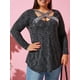 thumbnail image 1 of Talla grande Space Space Space Dye de manga larga camiseta Rosegal  Mangas largas de talla grande, 1 of 5