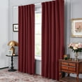 thumbnail image 3 of Deconovo Christmas Decoration Solid Rod Pocket and Back Tab Curtains Thermal Insulated Blackout Curtains for Living Room 52x84 inch Burgundy Red Set of 2, 3 of 8