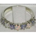 thumbnail image 4 of LBG British Made 10k White Gold Natural Opal & Tanzanite Womens Eternity Ring - Size 7.5 - 33 size options, 4 of 5
