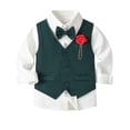 thumbnail image 3 of Tiijoy Boys Suit Formal Outfits Party Dress Shirt Waistcoat Suspenders Pants Set, Sizes 12M-5T, 3 of 8