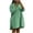 Green, variant on Zpzdpjkx Women's Striped Button Down Shirt Dress Loose 3/4 Sleeve Oversized Split Hem Casual Mini Dress