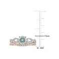 thumbnail image 3 of 7/10 Carat (Ctw) Aquamarine Engagement Ring & Wedding Band Set with Diamonds 10K Rose Gold for Women, 3 of 6