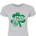 thumbnail image 3 of Star Wars - St. Patrick's Day Clover - Juniors Fitted Graphic T-Shirt, 3 of 5