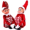 thumbnail image 2 of 42cm Christmas Elf Doll for Kids Mini Toy Elf Dolls for Christmas Poseable Little Elf Shelf Sitters with Dangling Legs, 2 of 5