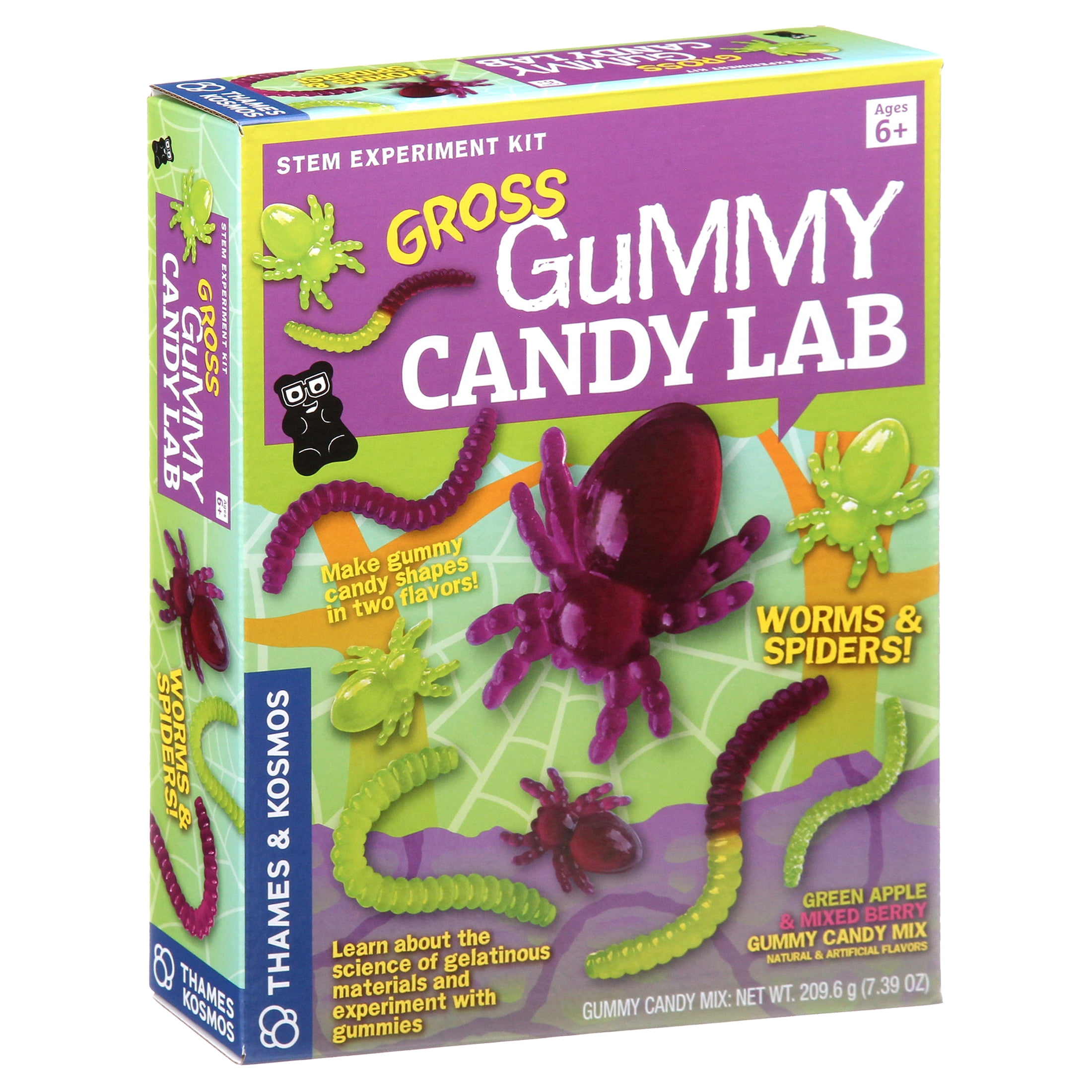 Thames and Kosmos Gross Gummy Candy Lab Worms and Spiders Green