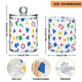thumbnail image 5 of Yayeee 2 Pack Qtip Holder Bathroom Cotton Swab Canister with Lid Clear Dispenser Set, Blue Retro Triangles, 5 of 6