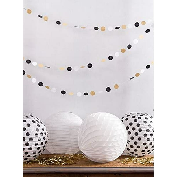 Graduation Decorations 2021 Black White Gold Paper Tassel Garland for Great  Gatsby Decorations/Birthday Decorations/2021 Graduation Party 