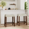 thumbnail image 2 of Gymax 24'' Saddle Bar Stools Set of 2 w/ Footrest Rubber Wood Frame for Kitchen Island, 2 of 7