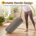 thumbnail image 2 of ROFIEJOX Rectangular Yoga Bolster Pillow, 25" x 12" x 5" Restorative Yoga Cushion with Removable Machine-Washable Velvet Cover and Carry Handle, Gray, 2 of 7