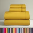 thumbnail image 1 of Clara Clark Juego de Sábanas California King, Lujo 4 Piezas con Bolsillos Profundos, Microfibra Ultrasuave, Color Amarillo., 1 of 6