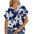 thumbnail image 1 of Pompotops Chemisier en Chiffon à Manches Courtes Imprimé Mode Décontractée Sexy d'Été pour Femmes, 1 of 5