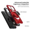 thumbnail image 6 of Compatible for Nokia C210 Case w/Tempered Glass Screen Protector [Military Grade] Ring Car Mount Kickstand Shockproof Hard Phone Case - Red, 6 of 7