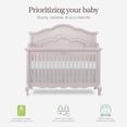 thumbnail image 5 of Evolur Aurora 5-In-1 Convertible Crib In Pink Pearl, Greenguard Gold Certified, Features 3 Mattress Height Settings, Sturdy And Spacious Baby Crib, Wooden Furniture, 5 of 12