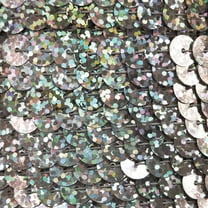Ultra Silver Sequin Trim 8mm Center Stitched Hologram Glitter Multi Reflective Metallic Made in USA