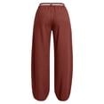 thumbnail image 3 of HomeDM Women's Pants Wide Leg Sweatpants with Pockets Red Loose Drawstring Lounge Trousers for Athletic Work Size XL, 3 of 9
