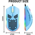 thumbnail image 7 of Wired Lightweight Gaming Mouse,RGB Backlit 6400DPI Computer Mouse,Honeycomb Ultraweave Cable for PC, 7 of 7