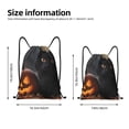 thumbnail image 4 of Drawstring Backpack - Halloween Cute Pumpkin Black Cat Splash Proof Small Drawstring Gym Bag for Women Men, Cinch Sports String Bag Backpack for Travel Swimming Beach, 4 of 8