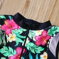 thumbnail image 6 of HOWPAY Girls Swimsuit Tropical Print Sleeveless Tankini High Waist Bikini Bottoms Swim Suit Summer Beach Quick Dry 2 Piece Swimwear Blue, 6 of 9