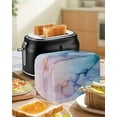 thumbnail image 5 of Fsddascl Abstract Marble Turquoise Small Toaster Cover 2 Slice, Kitchen Appliance Covers, Gradient Pink Blue Gold Foil Wavy Toaster Oven Cover with Loop, Bread Machine Cover Polyester Dust Cover, 5 of 5