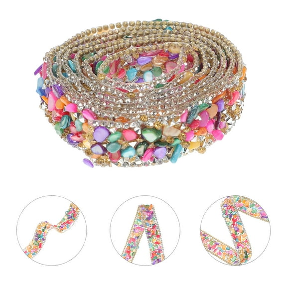 Supvox Wear-Resistant Decorative Clothes Trim Multi-Color Rhinestone Ribbon for Decoration