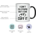 thumbnail image 2 of YouNique Designs I Can't Fix Stupid But I Can Cuff It Coffee Cup, 11 oz, Police Officer Mug, Correctional Officer Gifts, Law Enforcement Presents for Men and Women, Chief Mug (Black Handle), 2 of 6