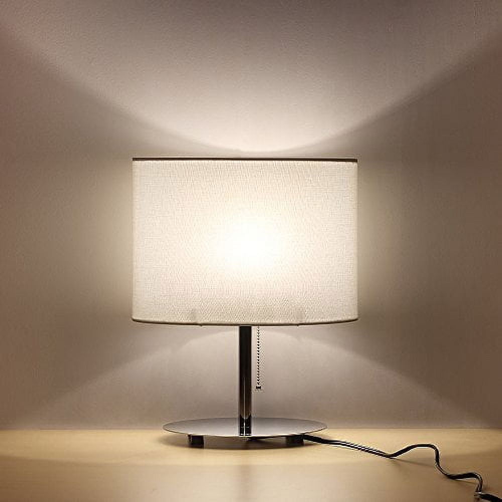 Oval Minimalist Fabric Shade Desk Lamp White