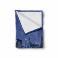 thumbnail image 2 of Usa Soft Flannel Fleece Blanket, Chigago City Skyline at Night with Tall Buildings Urban Modern Life America Town Scene, Cozy Plush for Indoor and Outdoor Use, 60" x 80", Violet Blue, by Ambesonne, 2 of 6