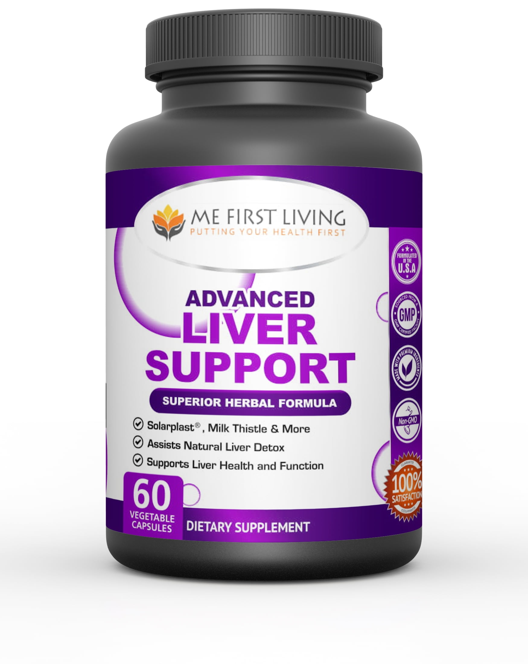 Liver Support Supplement with Milk Thistle, Solarplast & More - 60 Capsules
