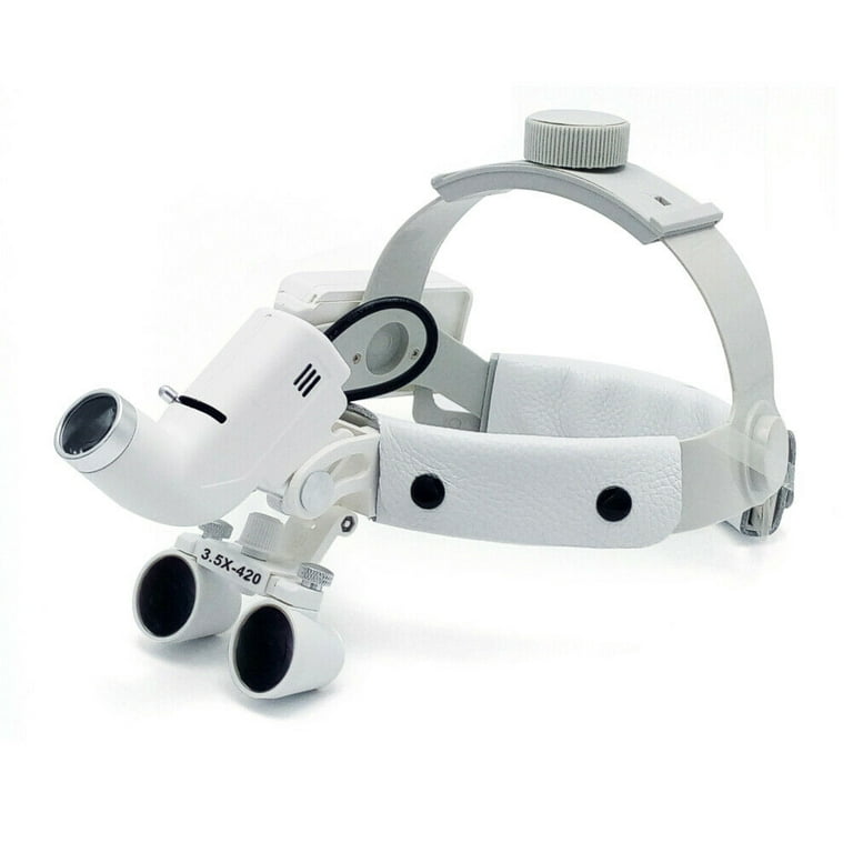 MIDUO Headband Magnifier, Professional Head Mount Magnifier, Medical  Surgical Headband Magnifier 3.5X 420mm Binocular Loupes w/ LED Headlight,  Dental Binocular Vergrootglas Hoofdlamp (White) 