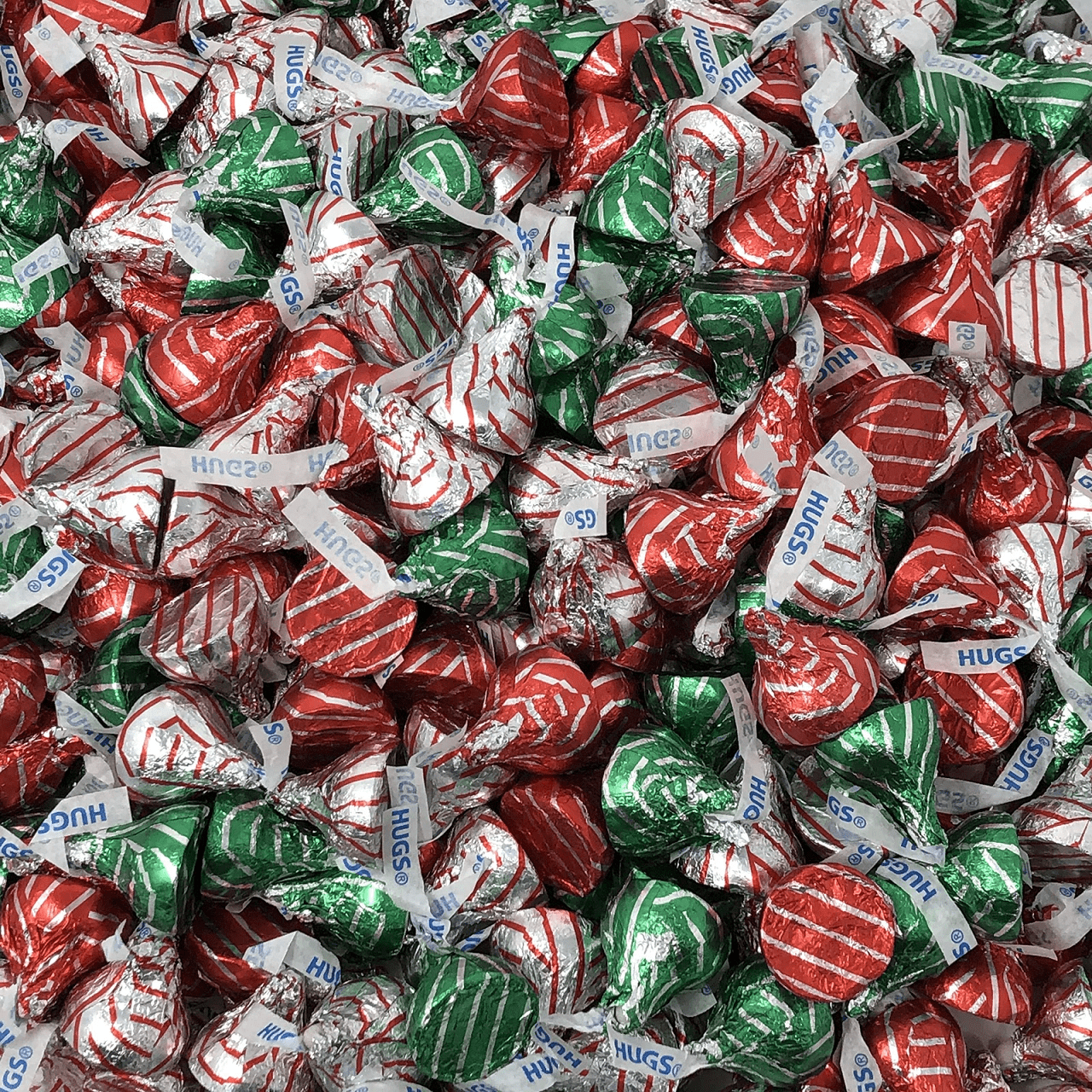 Hershey's Kisses Hugs, Milk Chocolate Hugged by White Crème, Bulk & Delicious Christmas Candy (3 Pounds)