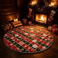 thumbnail image 6 of Zynviq Stripes Area Rugs Christmas 31.5" X 31.5" Throw Rug Polyester Multicolor Round Washable Small Rug for Living Room, 6 of 6