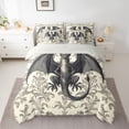 thumbnail image 2 of Homewish Magic Dragon Kids Twin Bedding Sets 7-Piece, Retro Damask Flower Print Bedding Comforter Set, Cartoon Hippie Animal Reversible Sheet Sets, Ultra Soft Bedroom Decor, 2 of 7